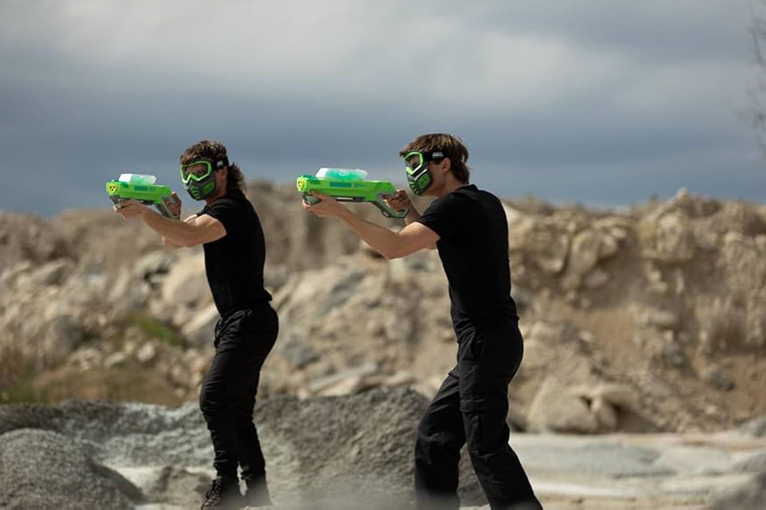 A team from an office in Newcastle playing laser tag